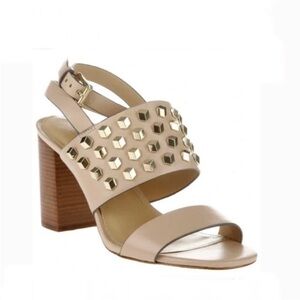 Michael Michael Kors Valencia Ankle Strap Sandals tan studded size 7